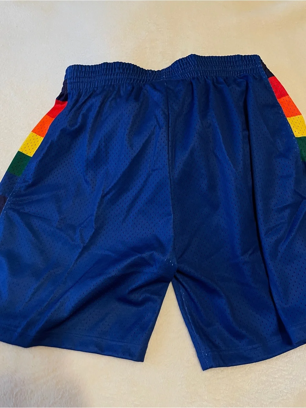 NWT NBA Denver Nuggets Blue Mitchell & Ness Throwback Shorts Sz XXL
